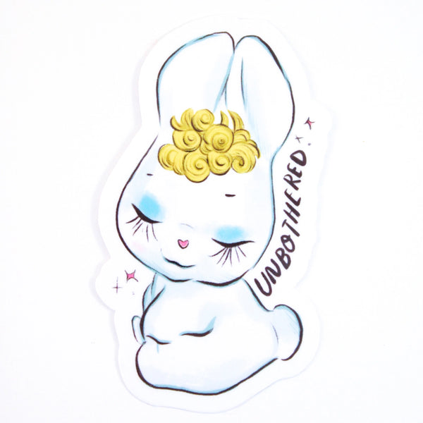 Unbothered Bunny Vinyl Sticker - Freshie & Zero Studio Shop
