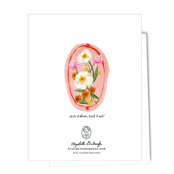 Oval Flower Thank You Card - Freshie & Zero Studio Shop