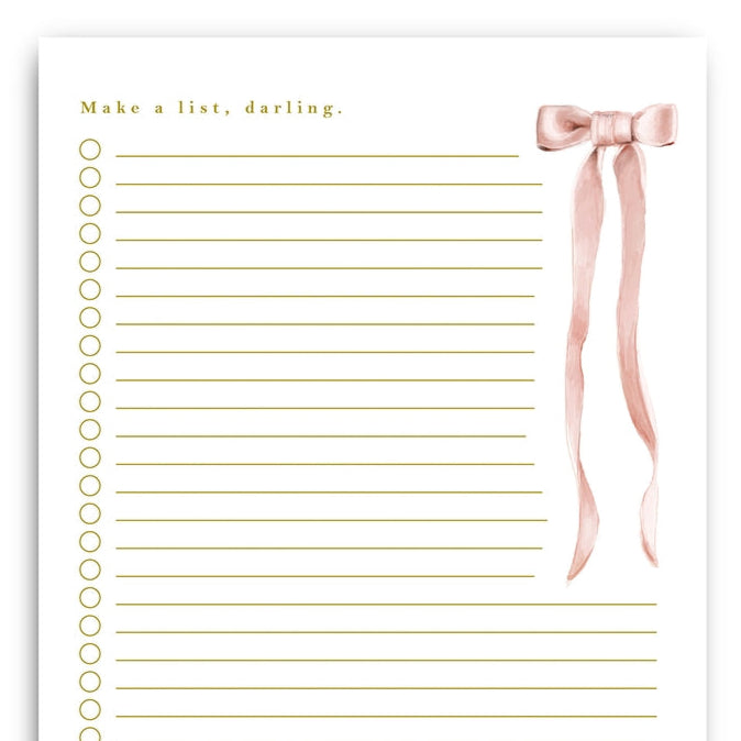 Make A List Darling Large Notepad - Freshie & Zero Studio Shop