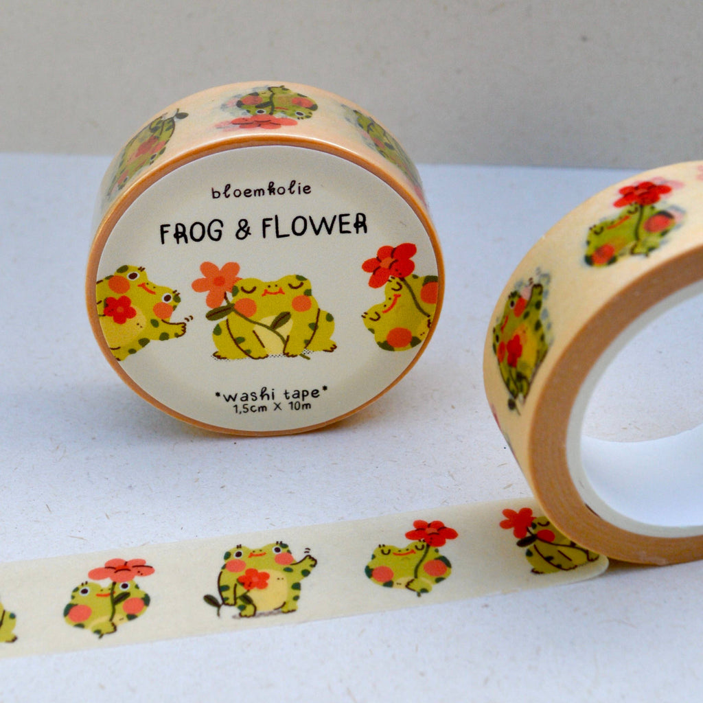 Frog & Flower Washi Tape - Freshie & Zero Studio Shop