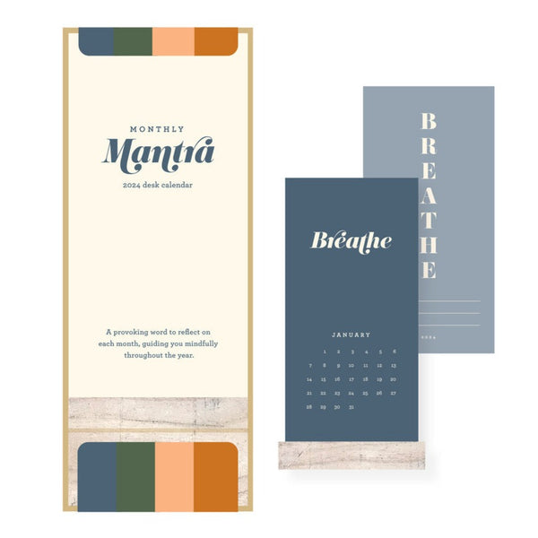 Monthly Mantra 2024 Desk Calendar - Freshie & Zero Studio Shop