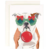 Christmas Card: Festive English Bulldog - Freshie & Zero