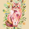 Colorful Prairie Cat art print by Katie Daisy, featuring vibrant floral and feline illustrations on a poster or print.