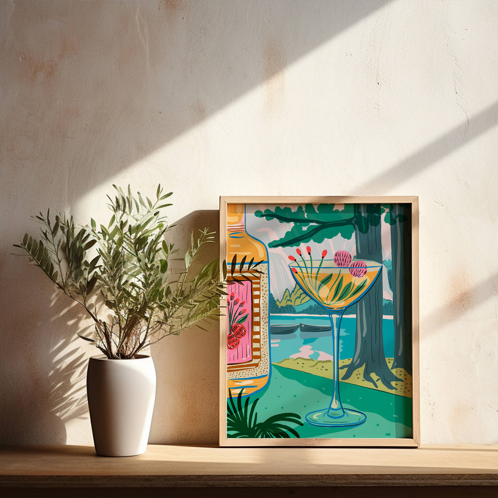 Italian Lakeside Art Print by Tara Reed - 8 x 10 - Freshie & Zero Studio Shop