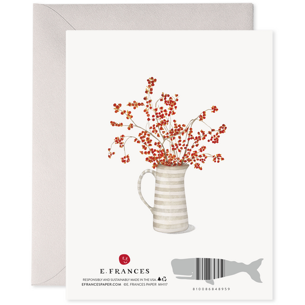 Autumn Berry Wreath Thanksgiving Greeting Card - Freshie & Zero Studio Shop