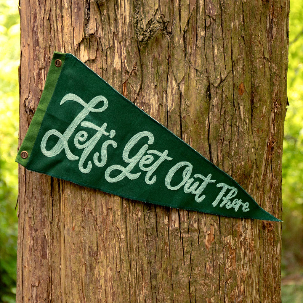 Let's Get Out There Pennant Flag - Freshie & Zero Studio Shop