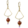 Golden Fan Earrings - mystic carnelian - Freshie & Zero Studio Shop