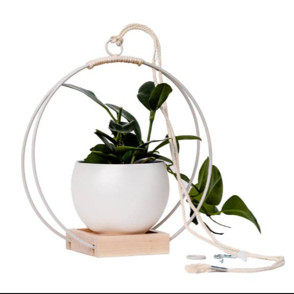Braid & Loom Plant Hanger Medium white (Light & Airy) - Freshie & Zero Studio Shop