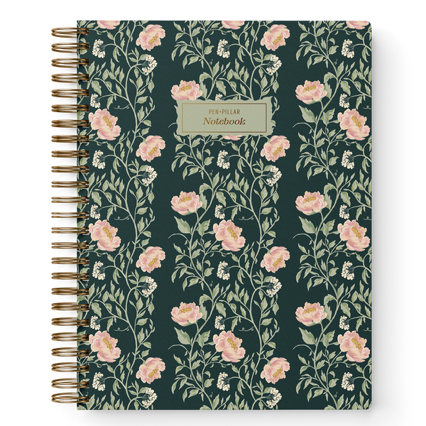 Green and Pink Floral Hardcover Notebook - Freshie & Zero Studio Shop