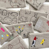 Patches Embroidered Linen Pouch - Freshie & Zero Studio Shop