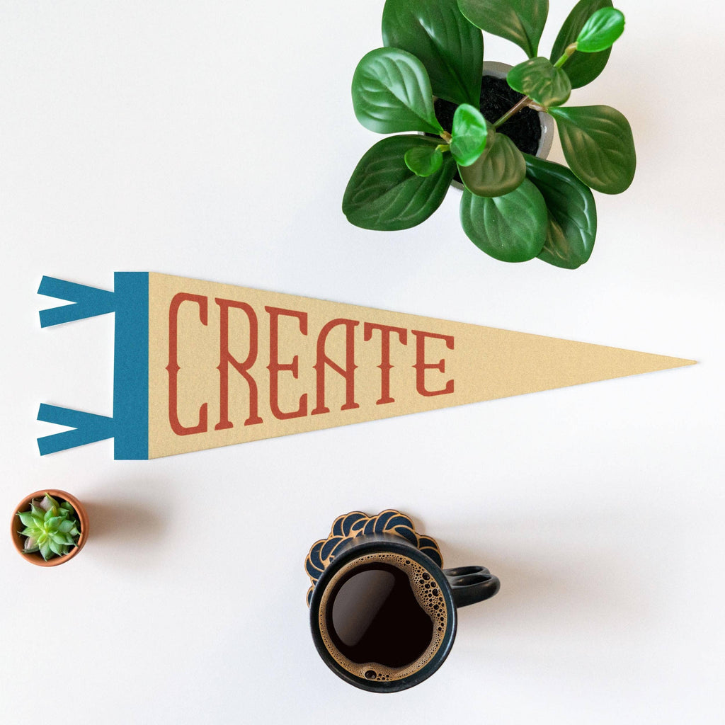 Create Felt Pennant: Neutral / Mini Pennant - Freshie & Zero Studio Shop