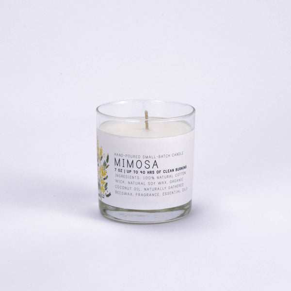 Mimosa Medium Glass Candle by Just Bee - Freshie & Zero Studio Shop