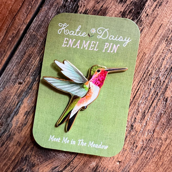 Hummingbird Enamel Pin  - Freshie & Zero Studio Shop