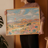 Pastel desert landscape art print by El Baker Art, 8x10 poster featuring soft-colored desert scene and abstract visual artwork.