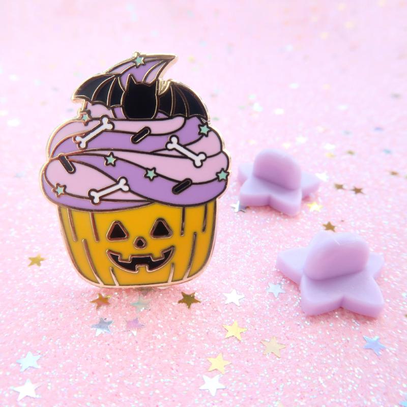 Enamel Pin: Halloween Pumpkin Cupcake - Freshie & Zero Studio Shop