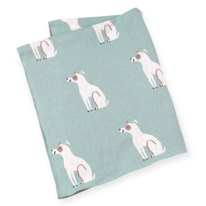 Organic Cotton Sweater Knit Reversible Baby Blanket: Dogs - Freshie & Zero Studio Shop