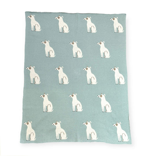 Organic Cotton Sweater Knit Reversible Baby Blanket: Dogs - Freshie & Zero Studio Shop