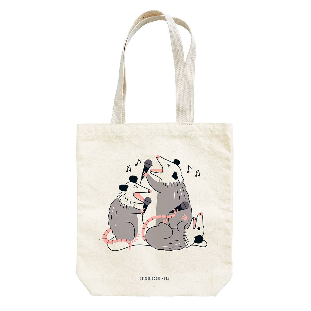 Karaoke Possums Canvas Tote Bag - Freshie & Zero Studio Shop