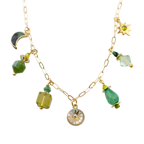 Pearl Zodiac Earth Sign Charm Necklace by Jill Makes featuring a delicate pendant with earthy tone accents.