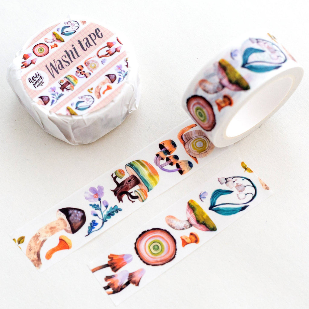 Washi Tape by Wild Pencil Studio featuring a magical forest design with trees and whimsical woodland elements.