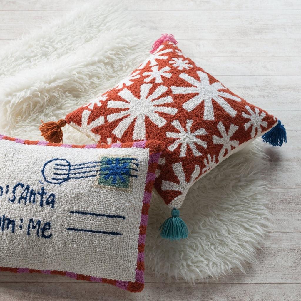 Snowflakes Red Hook Pillow - Freshie & Zero Studio Shop