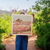 Caroline Clark Desert Mountain #30 art print featuring layered desert mountains in warm earthy tones