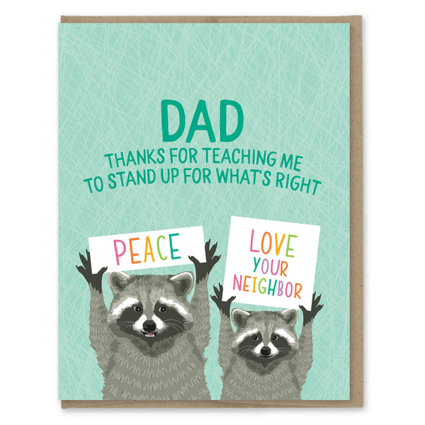 Dad Thanks for Teaching me What's Right Greeting Card - Freshie & Zero Studio Shop
