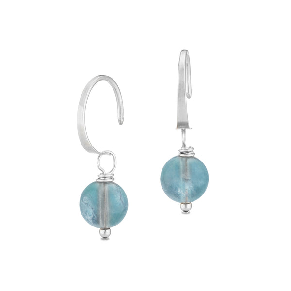 ella huggie hoops with teal fluorite - Freshie & Zero Studio Shop