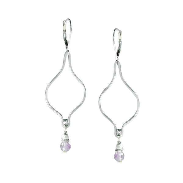 Silver Ogee Earrings - lilac + cream - Freshie & Zero Studio Shop