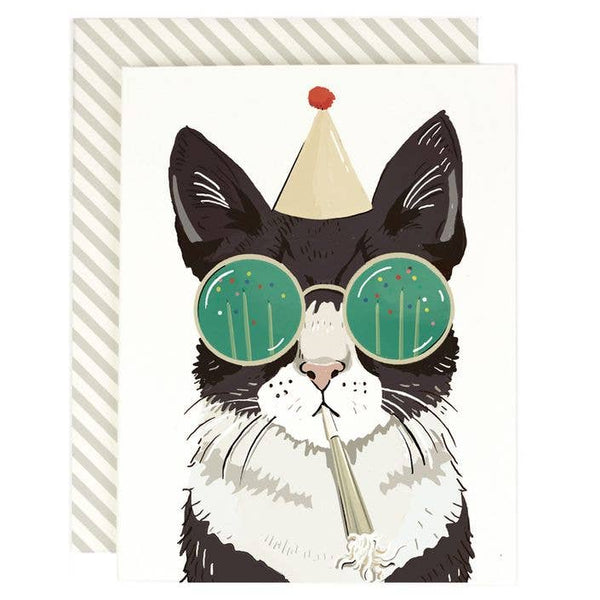 Birthday Party Cat: Single card - Freshie & Zero Studio Shop