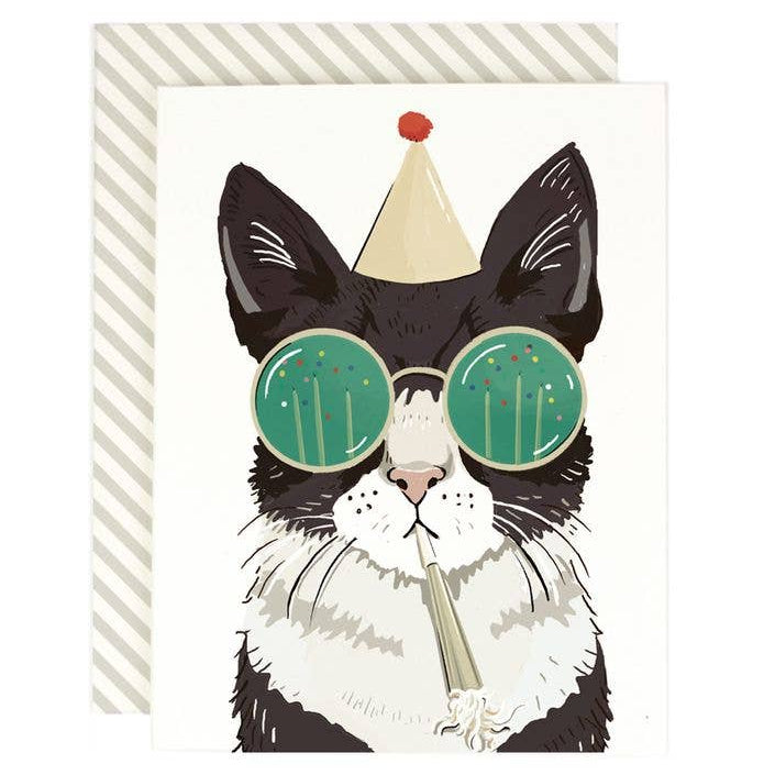 Birthday Party Cat: Single card - Freshie & Zero Studio Shop