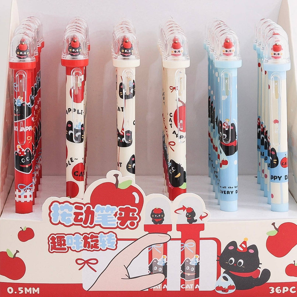 Apple Cat Retractable Dancing Gel Pen - Freshie & Zero Studio Shop