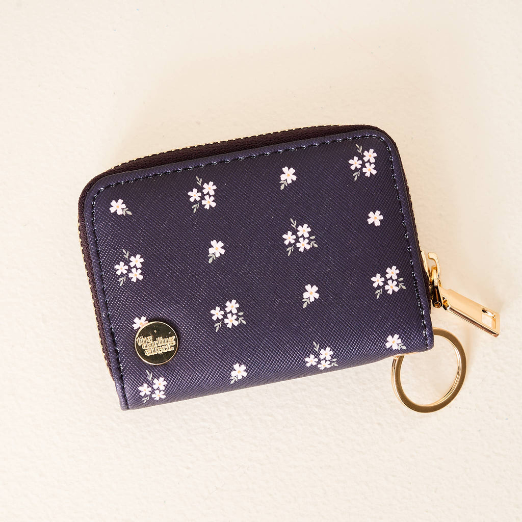 Zip Around Wallet - Pretty Posies Navy - Freshie & Zero Studio Shop