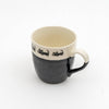 Stoneware Silly Cat Mug | Black and Beige - Freshie & Zero Studio Shop