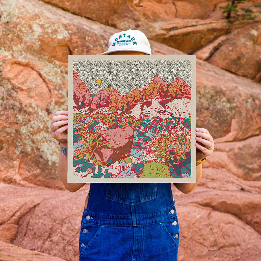 Caroline Clark Desert Mountain #29 art print featuring a minimalist mountain landscape in earthy tones