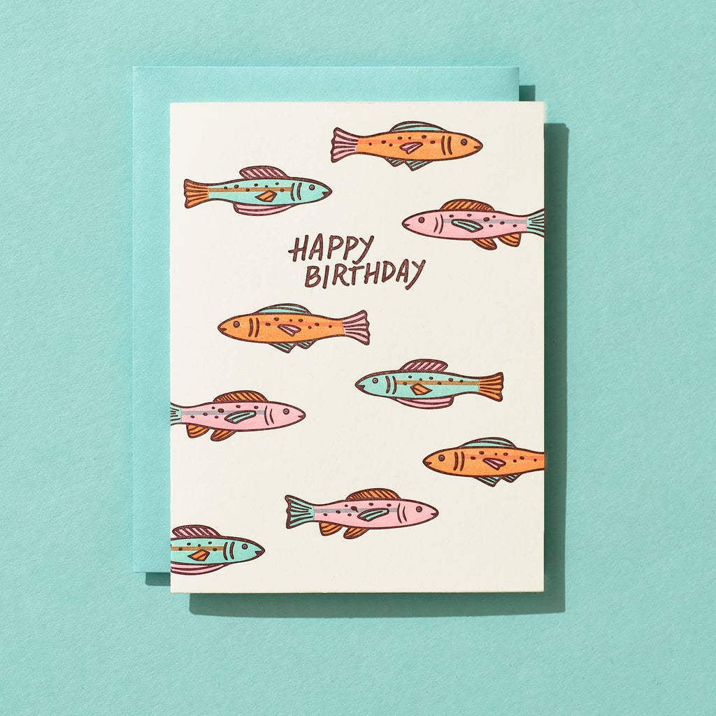 Colorful Fish Birthday Card - Freshie & Zero Studio Shop