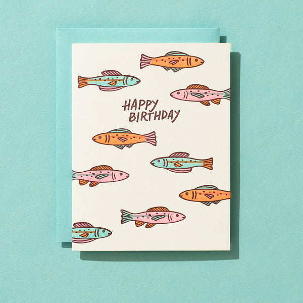 Colorful Fish Birthday Card - Freshie & Zero Studio Shop