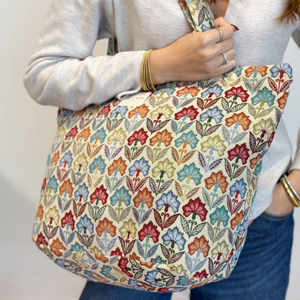 Large Zippered Bag Flora - Freshie & Zero Studio Shop