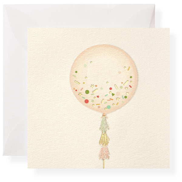 Balloon gift enclosure card from Karen Adams Designs, greeting and note card featuring colorful balloon illustrations.