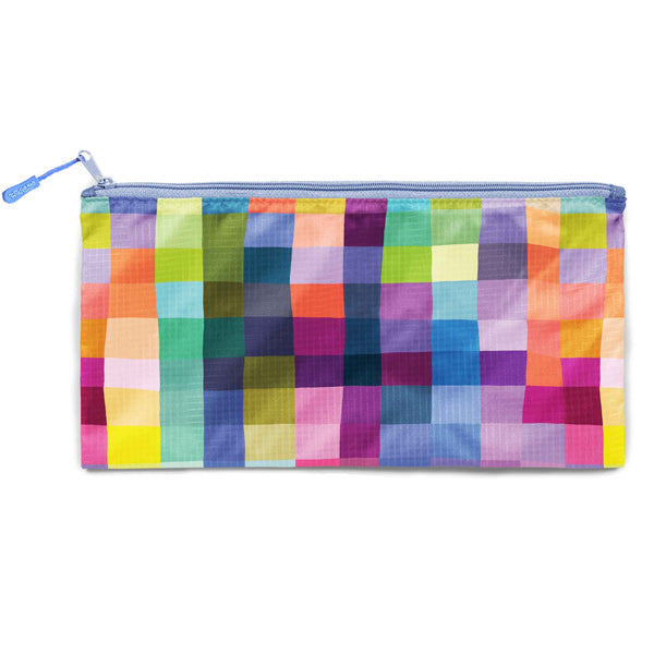 Rainbow Check Medium Recycled Zip Bag - Freshie & Zero Studio Shop