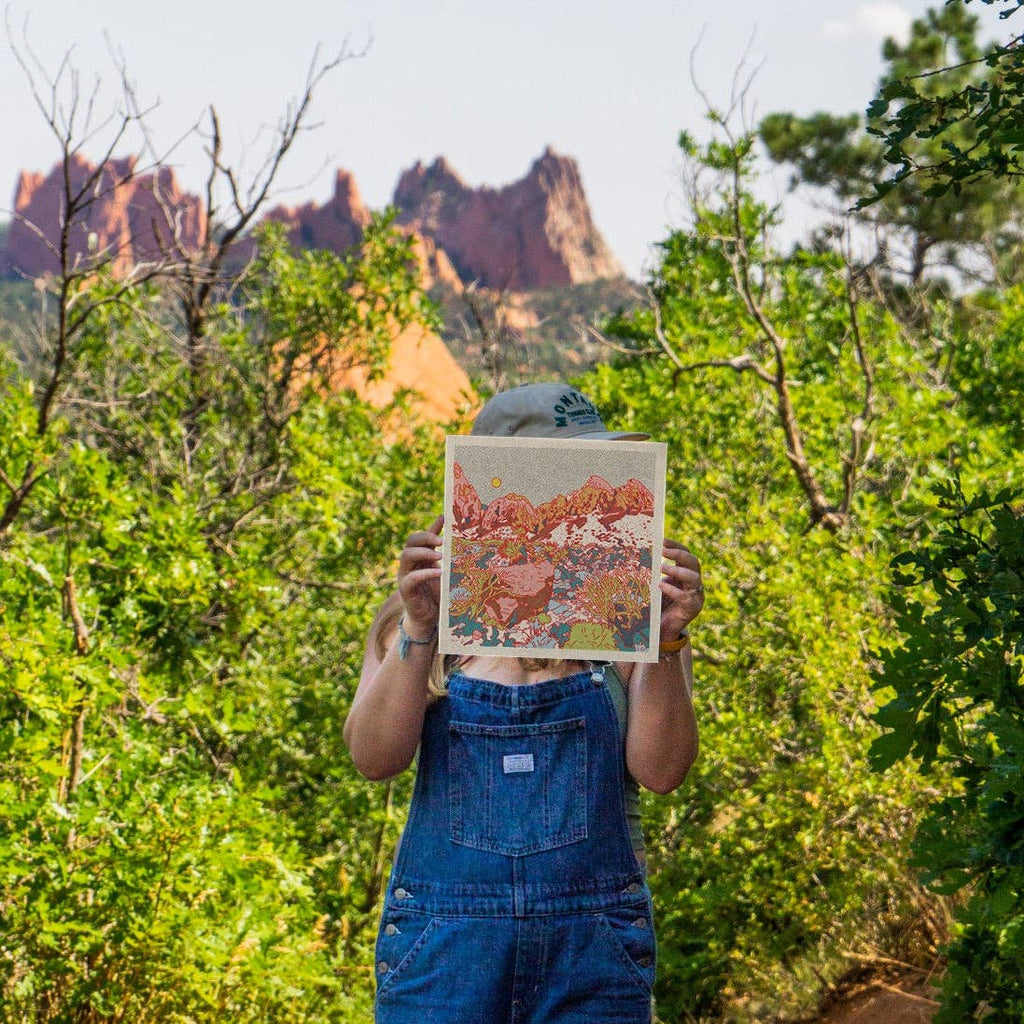 Caroline Clark Desert Mountain #29 art print featuring layered desert mountains in warm earth tones