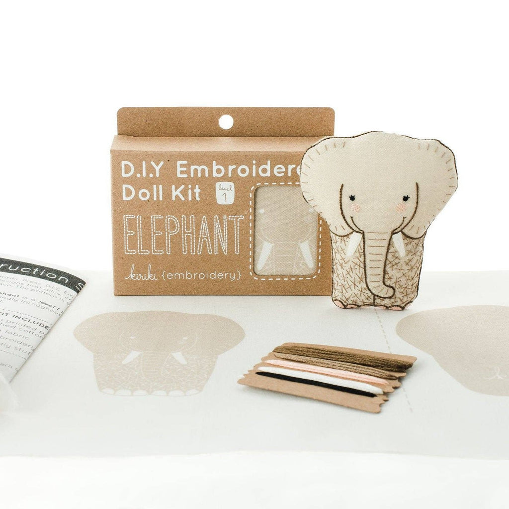 Embroidery Kit, Elephant | Level 1 - Freshie & Zero Studio Shop