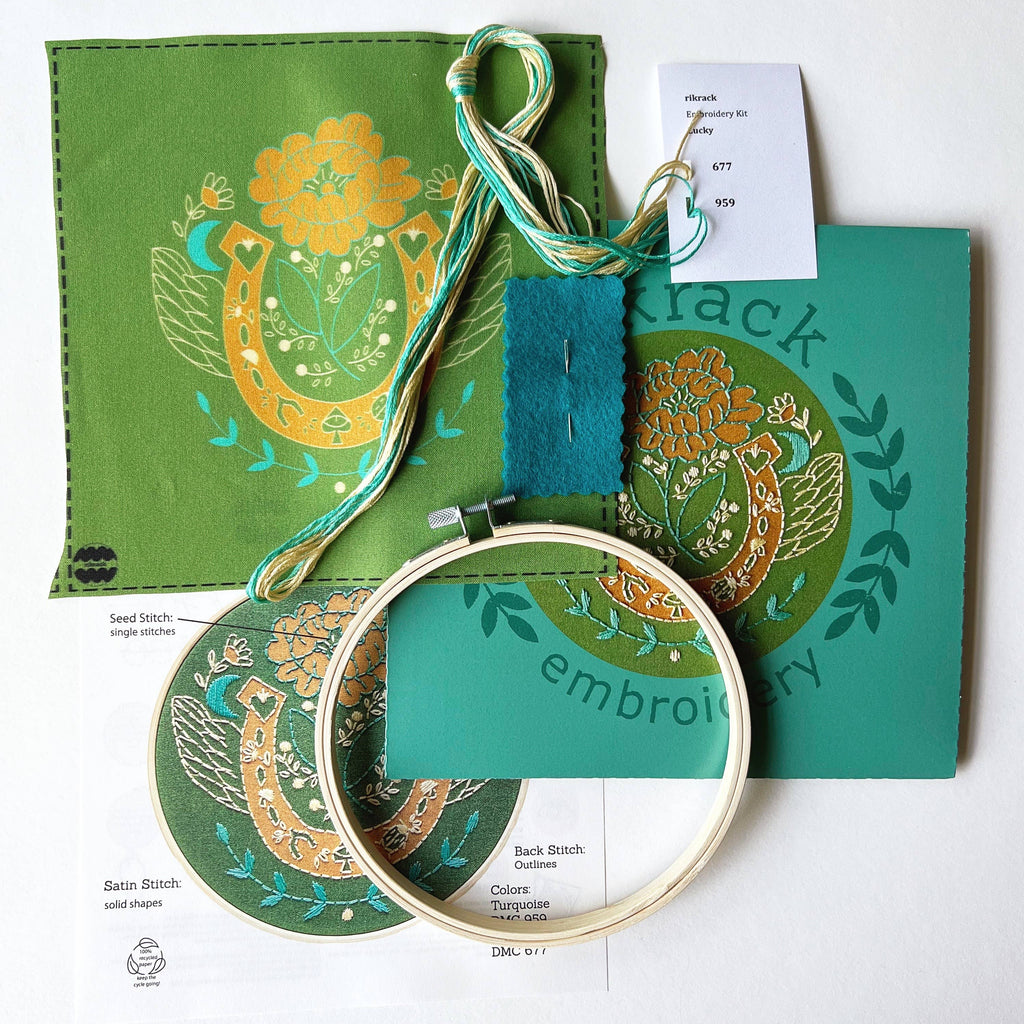 Embroidery Kit - Lucky Horse Shoe - Freshie & Zero Studio Shop