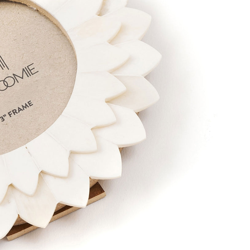 Amalesh Bloom Cream Carved Bone 3x3 Picture Frame - Freshie & Zero Studio Shop