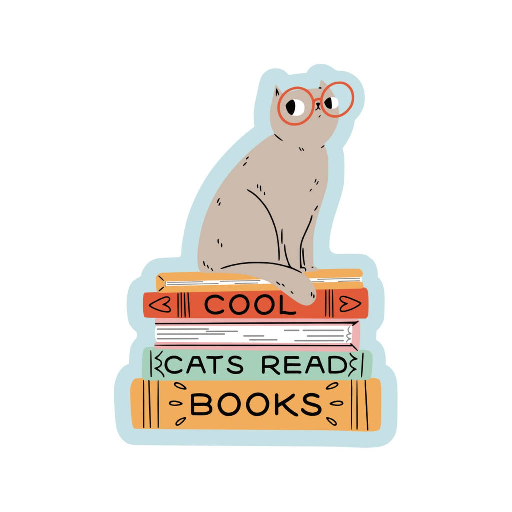 Cool Cats Read Books Vinyl Sticker - Freshie & Zero Studio Shop