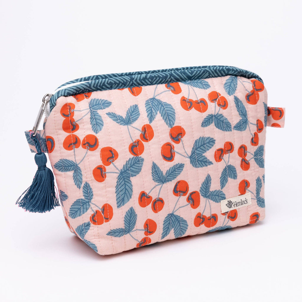 Cherry Quilted Zipper Pouch - Freshie & Zero Studio Shop