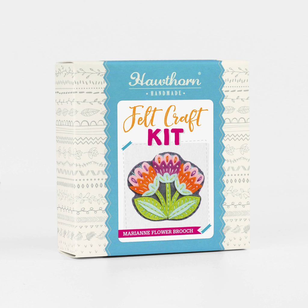 Marianne Flower Felt Craft Brooch Kit | Complete Craft Kit - Freshie & Zero Studio Shop