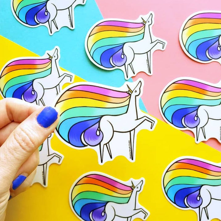 Rainbow Unicorn Sticker - Freshie & Zero Studio Shop