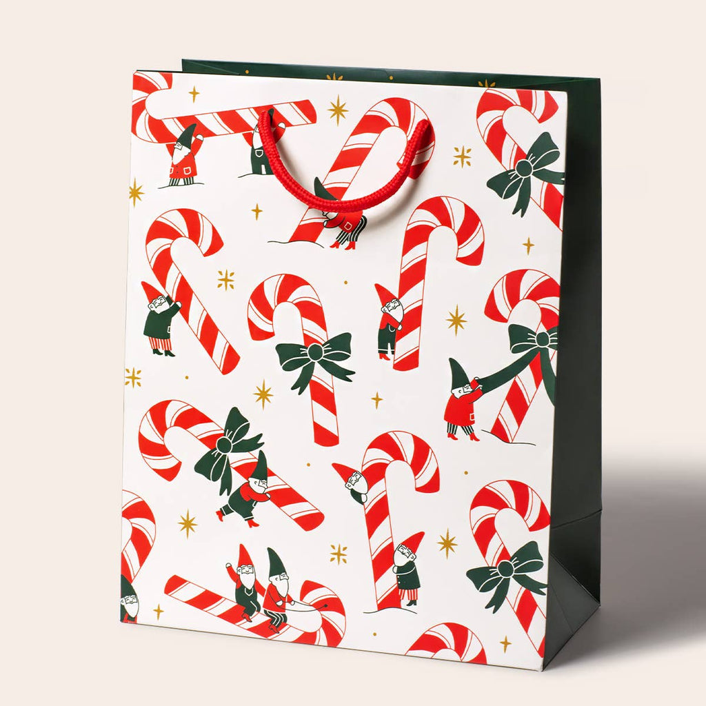 Candy Cane Gnomes Large Gift Bag - Freshie & Zero Studio Shop