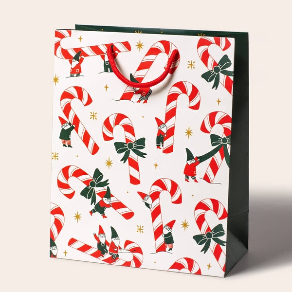 Candy Cane Gnomes Large Gift Bag - Freshie & Zero Studio Shop